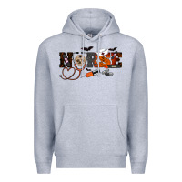 Heather Grey Halloween Nurse Premium Hoodie - RanaPortraitStore
