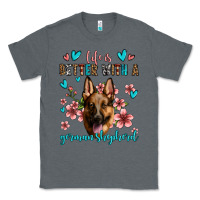 Charcoal Heather life is better with a german shepherd Classic Tee - Jasminsmagicworld