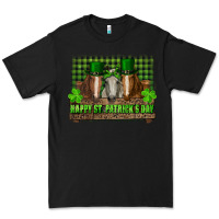 Black happy st. patricks day horses with leprechaun Premium Tee - RanaPortraitStore