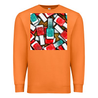 Carrot nail polish with glitter seamless pattern bbs Premium Sweatshirt - BundleAndBundleShop