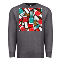 Charcoal Heather nail polish with glitter seamless pattern bbs Premium Sweatshirt - BundleAndBundleShop