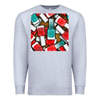 Heather Grey nail polish with glitter seamless pattern bbs Premium Sweatshirt - BundleAndBundleShop