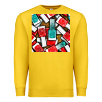 Lemon nail polish with glitter seamless pattern bbs Premium Sweatshirt - BundleAndBundleShop