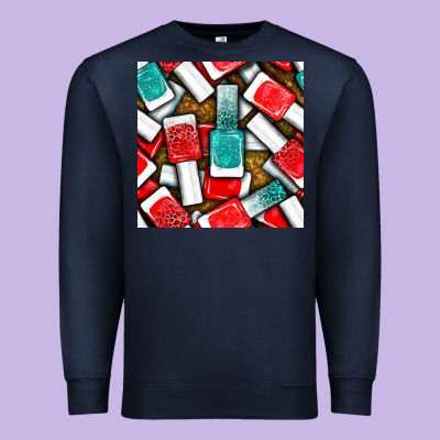 Nail Polish With Glitter Seamless Pattern Bbs Premium Sweatshirt Designed By Bundleandbundleshop