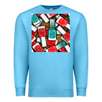 Ocean Blue nail polish with glitter seamless pattern bbs Premium Sweatshirt - BundleAndBundleShop
