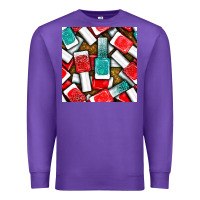 Purple nail polish with glitter seamless pattern bbs Premium Sweatshirt - BundleAndBundleShop