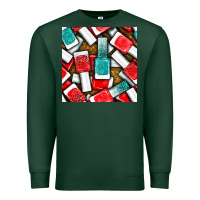 Sports Green nail polish with glitter seamless pattern bbs Premium Sweatshirt - BundleAndBundleShop