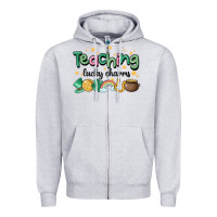 Heather Grey teaching lucky charm Zipper Hoodie - MaliasSmallBusiness