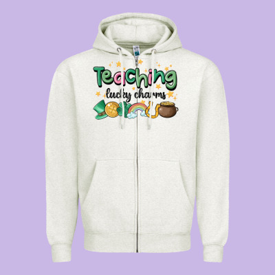 Teaching Lucky Charm Zipper Hoodie Designed By Maliassmallbusiness