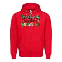 Red teaching lucky charm Zipper Hoodie - MaliasSmallBusiness