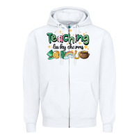 White teaching lucky charm Zipper Hoodie - MaliasSmallBusiness