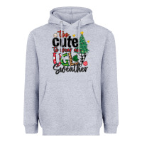 Heather Grey too cute to wear ugly  christmas Heavyweight Hoodie - MaliasSmallBusiness