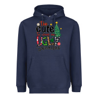 Navy too cute to wear ugly  christmas Heavyweight Hoodie - MaliasSmallBusiness