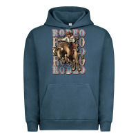 Pigment Midnight Navy Rodeo Cowboy bull western Urban Hoodie - HowdyJamesFarm