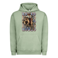 Pigment Oil Green Rodeo Cowboy bull western Urban Hoodie - HowdyJamesFarm