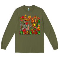 Army Green dia de los muertos Long Sleeve Tee - AdoDesignShop