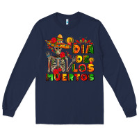 Navy dia de los muertos Long Sleeve Tee - AdoDesignShop