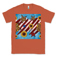 Copper western star with sunflower seamless pattern Classic Tee - BundleAndBundleShop