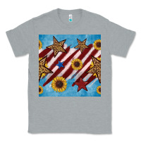 Heather Grey western star with sunflower seamless pattern Classic Tee - BundleAndBundleShop