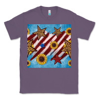Lavender western star with sunflower seamless pattern Classic Tee - BundleAndBundleShop