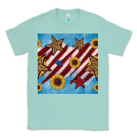 Seafoam western star with sunflower seamless pattern Classic Tee - BundleAndBundleShop
