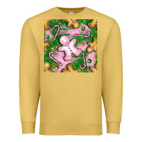 Antique Gold christmas smile gingerbread cookie seamless pattern bbs Premium Sweatshirt - BundleAndBundleShop