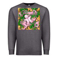 Charcoal Heather christmas smile gingerbread cookie seamless pattern bbs Premium Sweatshirt - BundleAndBundleShop