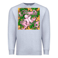 Heather Grey christmas smile gingerbread cookie seamless pattern bbs Premium Sweatshirt - BundleAndBundleShop