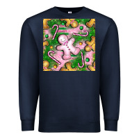 Navy christmas smile gingerbread cookie seamless pattern bbs Premium Sweatshirt - BundleAndBundleShop
