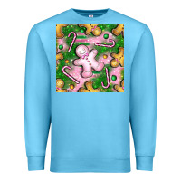 Ocean Blue christmas smile gingerbread cookie seamless pattern bbs Premium Sweatshirt - BundleAndBundleShop