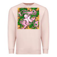 Pale Pink christmas smile gingerbread cookie seamless pattern bbs Premium Sweatshirt - BundleAndBundleShop