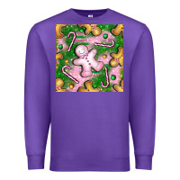 Purple christmas smile gingerbread cookie seamless pattern bbs Premium Sweatshirt - BundleAndBundleShop