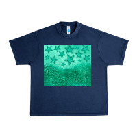 Navy green glitter star Urban Heavy Tee - JahusDesignShop