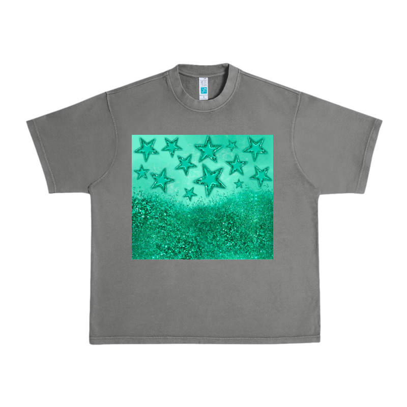 Green Glitter Star Urban Heavy Tee by JahusDesignShop | Teevron