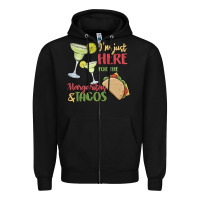 Black i'm here for the margaritas and tacos Zipper Hoodie - MaliasSmallBusiness