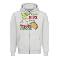 Dove Grey i'm here for the margaritas and tacos Zipper Hoodie - MaliasSmallBusiness
