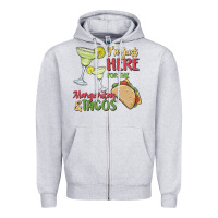Heather Grey i'm here for the margaritas and tacos Zipper Hoodie - MaliasSmallBusiness