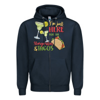 Navy i'm here for the margaritas and tacos Zipper Hoodie - MaliasSmallBusiness