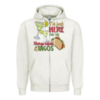 Oatmeal Heather i'm here for the margaritas and tacos Zipper Hoodie - MaliasSmallBusiness