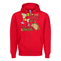 Red i'm here for the margaritas and tacos Zipper Hoodie - MaliasSmallBusiness