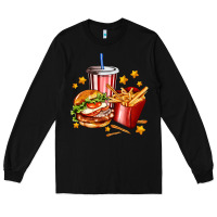 Black hamburger potatoes and coke Long Sleeve Tee - AdoDesignShop