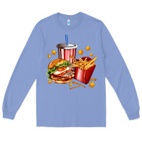 Colony Blue hamburger potatoes and coke Long Sleeve Tee - AdoDesignShop