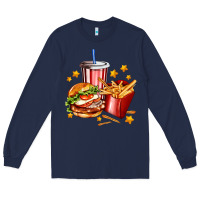 Navy hamburger potatoes and coke Long Sleeve Tee - AdoDesignShop