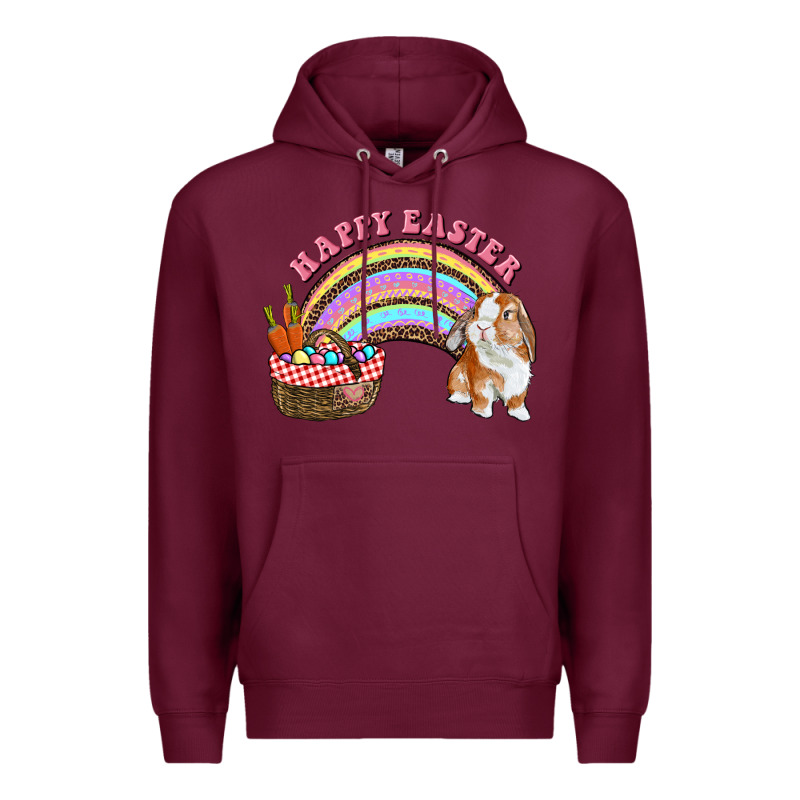 Happy Easter Bunny And Egg Basket Rainbow Premium Hoodie by RanaPortraitStore | Teevron