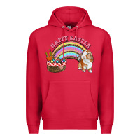 Cardinal Happy Easter Bunny And Egg Basket Rainbow Premium Hoodie - RanaPortraitStore