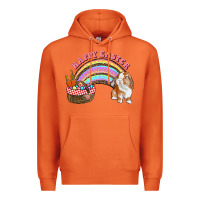 Carrot Happy Easter Bunny And Egg Basket Rainbow Premium Hoodie - RanaPortraitStore