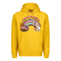Lemon Happy Easter Bunny And Egg Basket Rainbow Premium Hoodie - RanaPortraitStore