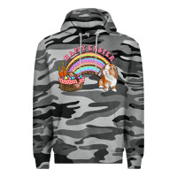 Slate Camo Happy Easter Bunny And Egg Basket Rainbow Premium Hoodie - RanaPortraitStore