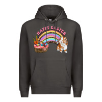 Smoke Happy Easter Bunny And Egg Basket Rainbow Premium Hoodie - RanaPortraitStore