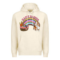 Tofu Happy Easter Bunny And Egg Basket Rainbow Premium Hoodie - RanaPortraitStore